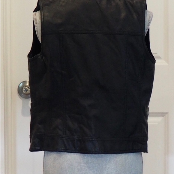 Faux leather Metal square studs black vest - Picture 2 of 5